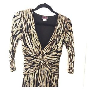 Hot Miami style gold zebra dress